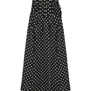 GANNI BLACK POLKA-DOT SKIRT