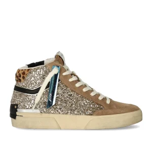 CRIME LONDON SK8 RECUT HIGH BEIGE SNEAKER