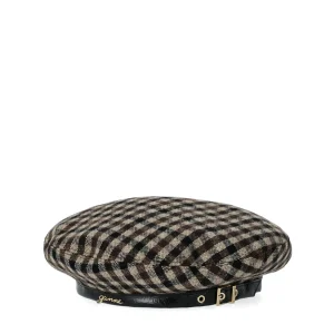 GANNI COFFEE CHECK BERET