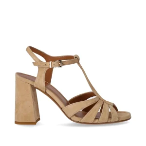 GUGLIELMO ROTTA JERSEY BEIGE HEELED SANDAL