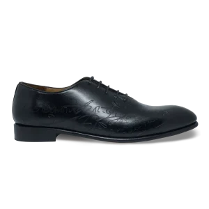 Landon: Richelieu Homme - Cuir Noir gravé
