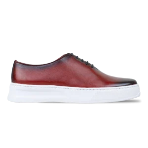 Kirk: Sneakers Homme - Cuir Bordeaux
