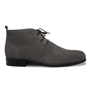 Ashley: Demi Bottes Homme- Daim Gris