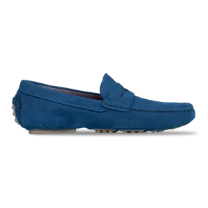 Gary: Mocassin Homme - Cuir Bleu Indigo