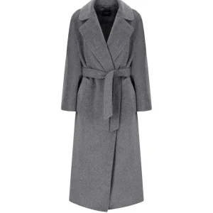 MAX MARA WEEKEND TEMPERA GREY BELTED COAT