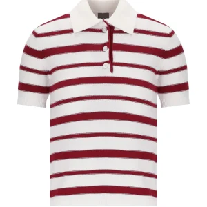 MM MAX MARA CARIOCA STRIPED KNITTED POLO-SHIRT