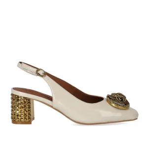 KURT GEIGER CHELSEA BLOCK BONE SLINGBACK PUMPS