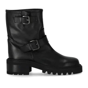 VIA ROMA 15 MALIBU' BLACK BIKER BOOTIE
