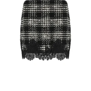 TWINSET BLACK AND WHITE CHECK SKIRT