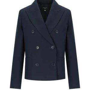 MAX MARA WEEKEND TAPPETO BLUE DOUBLE-BREASTED BLAZER