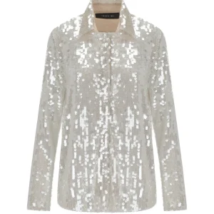 FEDERICA TOSI CHAMPAGNE SEQUINS SHIRT