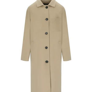 MAX MARA WEEKEND ZENONE BEIGE SINGLE-BREASTED COAT