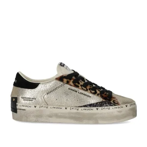 CRIME LONDON DISTRESSED PLATFORM GOLD SNEAKER