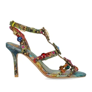 KURT GEIGER GLADIATOR MULTICOLOR HEELED SANDAL