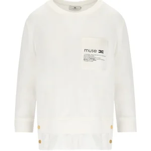 ELISABETTA FRANCHI IVORY SWEATSHIRT