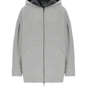 MM MAX MARA SOTTILE LIGHT GREY HOODED JACKET