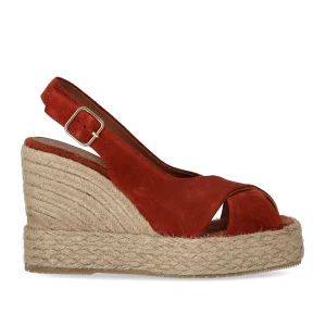PALOMITAS LUCILE RED WEDGE ESPADRILLE SANDAL