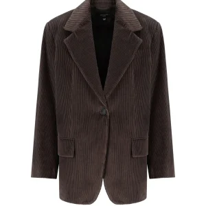 MAX MARA WEEKEND FORMIA CHOCOLATE SINGLE-BREASTED BLAZER