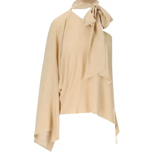 FEDERICA TOSI NUDE ONE-SHOULDER BLOUSE