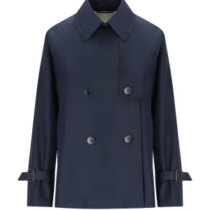 MAX MARA WEEKEND BIGLIA BLUE SHORT TRENCH COAT