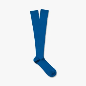 Nils – Knee-High Cotton Socks – Blue