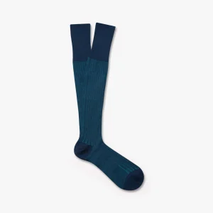 Erik – Knee-High Cotton Socks – Blue