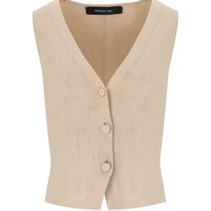 FEDERICA TOSI ECRU VEST WITH BOW