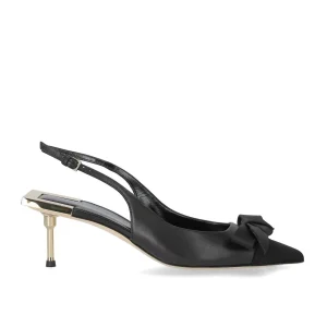 ELISABETTA FRANCHI BLACK SLINGBACK PUMP WITH BOW