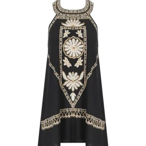 PAHIESA FORMENTERA BLACK FLORAL DRESS