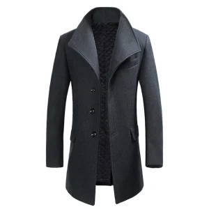 Manteau Long en Laine Pour Hommes - Percy