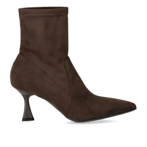 SERGIO LEVANTESI JANET DARK BROWN HEELED ANKLE BOOT