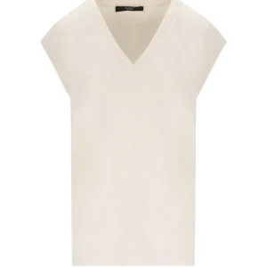 MAX MARA WEEKEND OROSEI IVORY KNITTED VEST