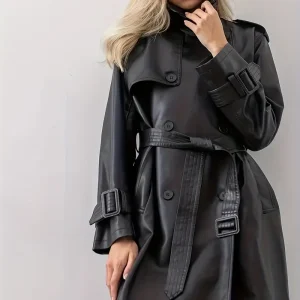 Trench-coat en Cuir pour Femmes