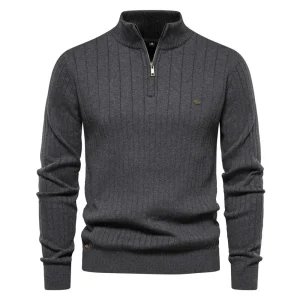 Pull Demi-zip Uni pour Hommes
