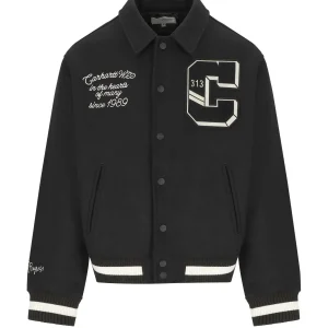 CARHARTT WIP WORLD CLASS BLACK VARSITY JACKET