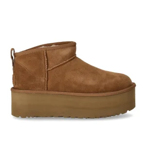 UGG CLASSIC ULTRA MINI PLATFORM CHESTNUT BOOT