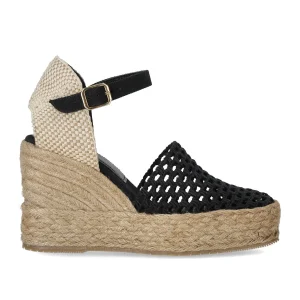 PALOMITAS CARINA BLACK WEDGE ESPADRILLE