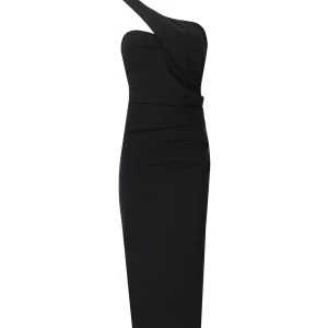 ESSENTIEL ANTWERP ENSUE BLACK MIDI DRESS