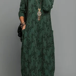 Robe élégante et confortable à manches longues pour femme