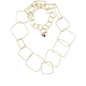 COLLANA GEOMETRIC OTTONE E PIETRE  ÀLMALA