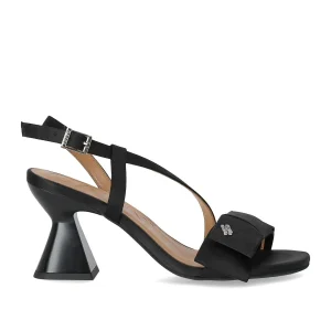 GANNI SATIN BLACK HEELED SANDAL
