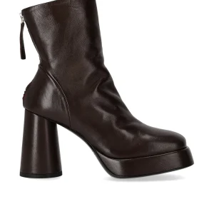 HALMANERA LARA DARK BROWN HEELED ANKLE BOOT