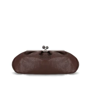 MAX MARA WEEKEND PASTICCINO CRISTIN LARGE DARK BROWN CLUTCH