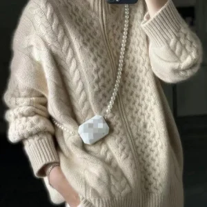 Cardigan Zippé en Tricot pour Femmes