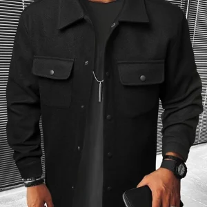 Veste Boutonnée avec Col pour Hommes