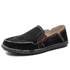 Mocassins décontractés en toile jean pour homme