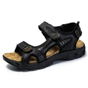 Sandales en Cuir avec Brides Réglables pour Homme