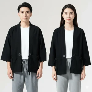 Haori ample noir