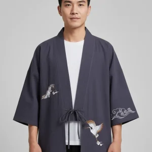 Haori violet grue & nuage