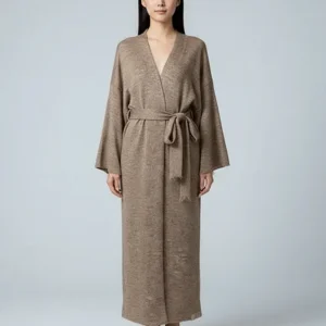Kimono femme laine marron